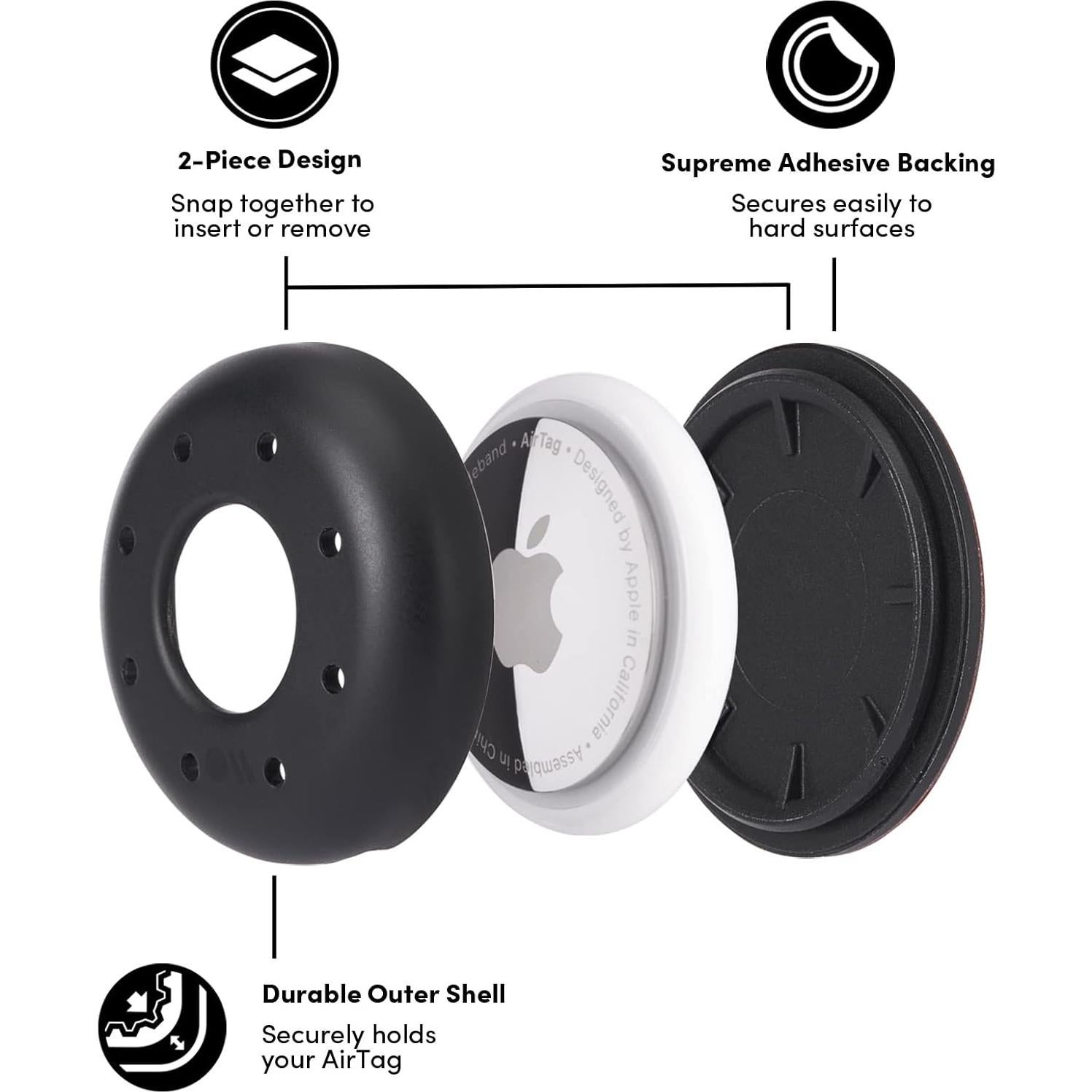 Funda de Montaje Case-Mate para AirTags - Paquete de 4 - Negro