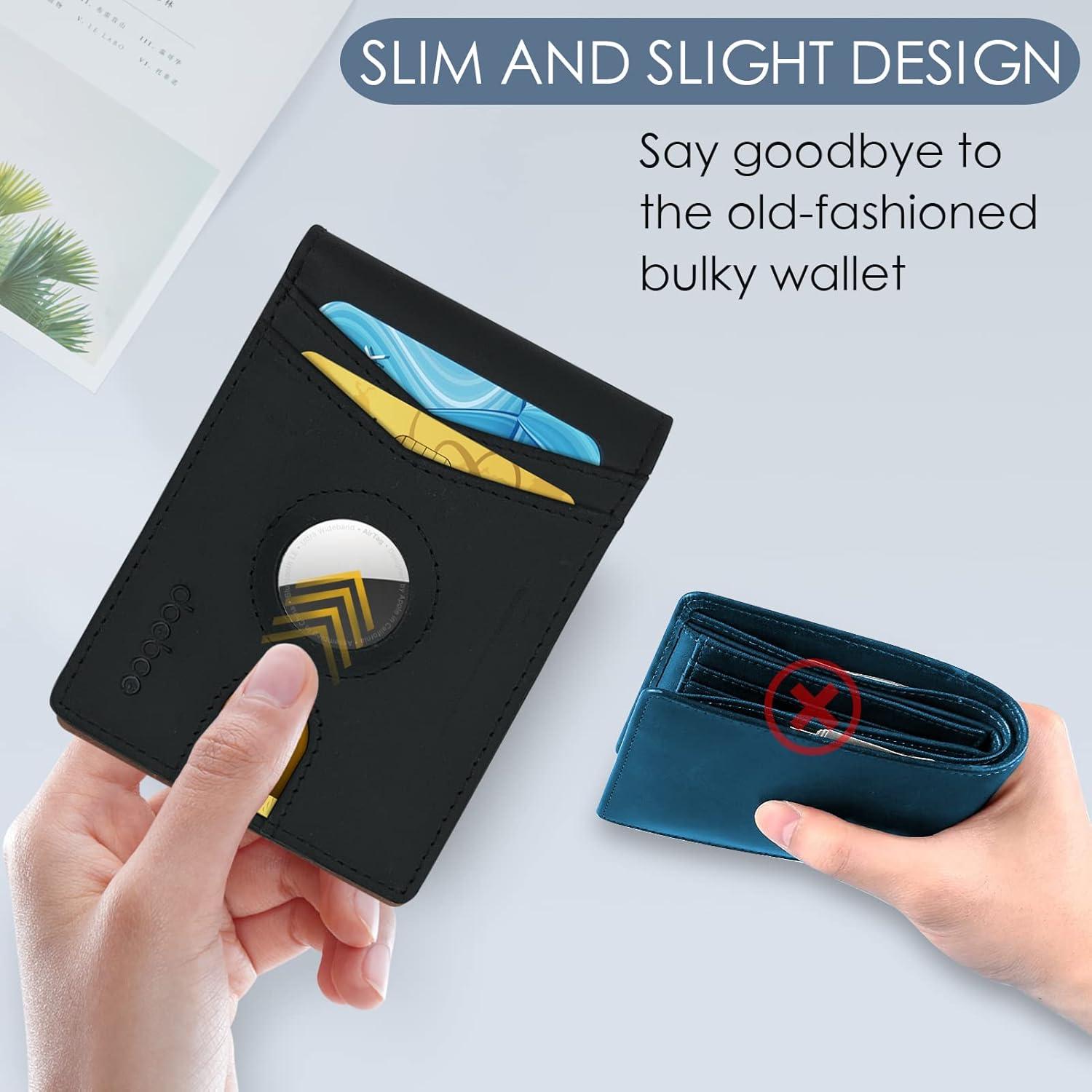 Cartera Airtag Doeboe de Cuero Genuino para Hombre - Bifold