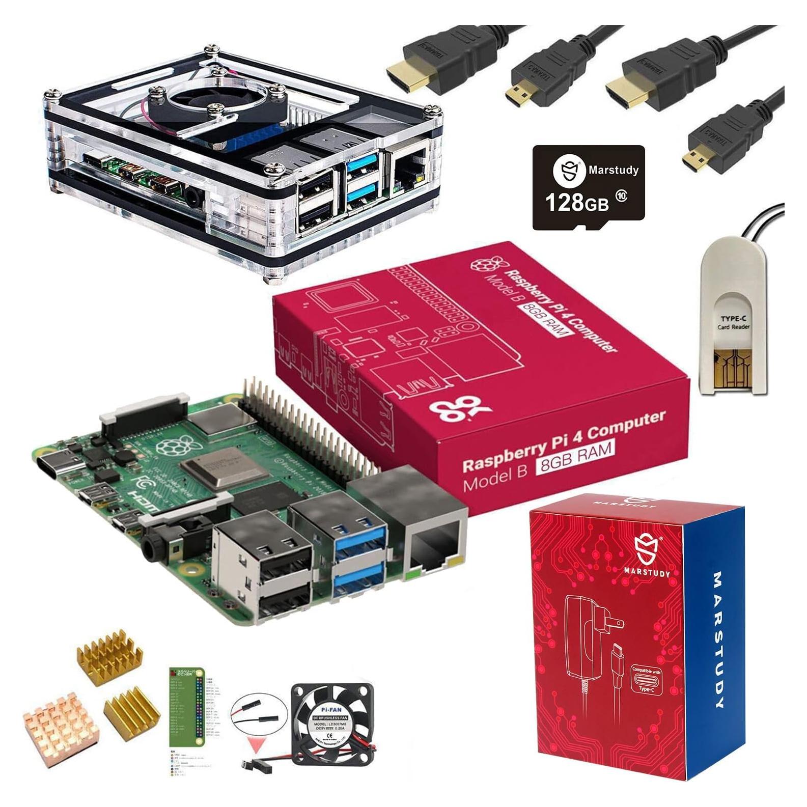 Kit de Inicio MarsKit Raspberry Pi 4B 8GB RAM 128GB MicroSD