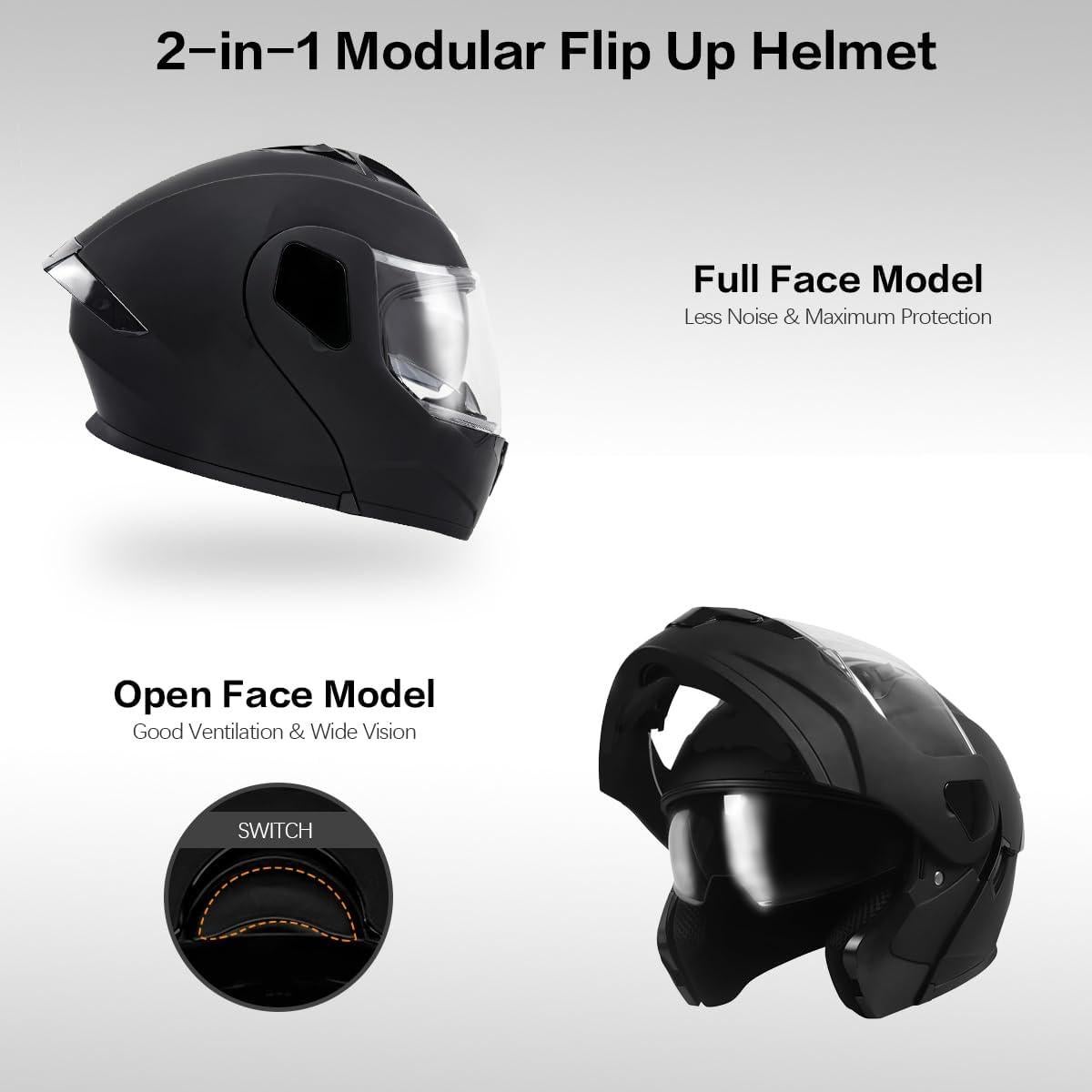 Casco Modular TTMiku CHJMK001 Doble Visor Unisex Adulto