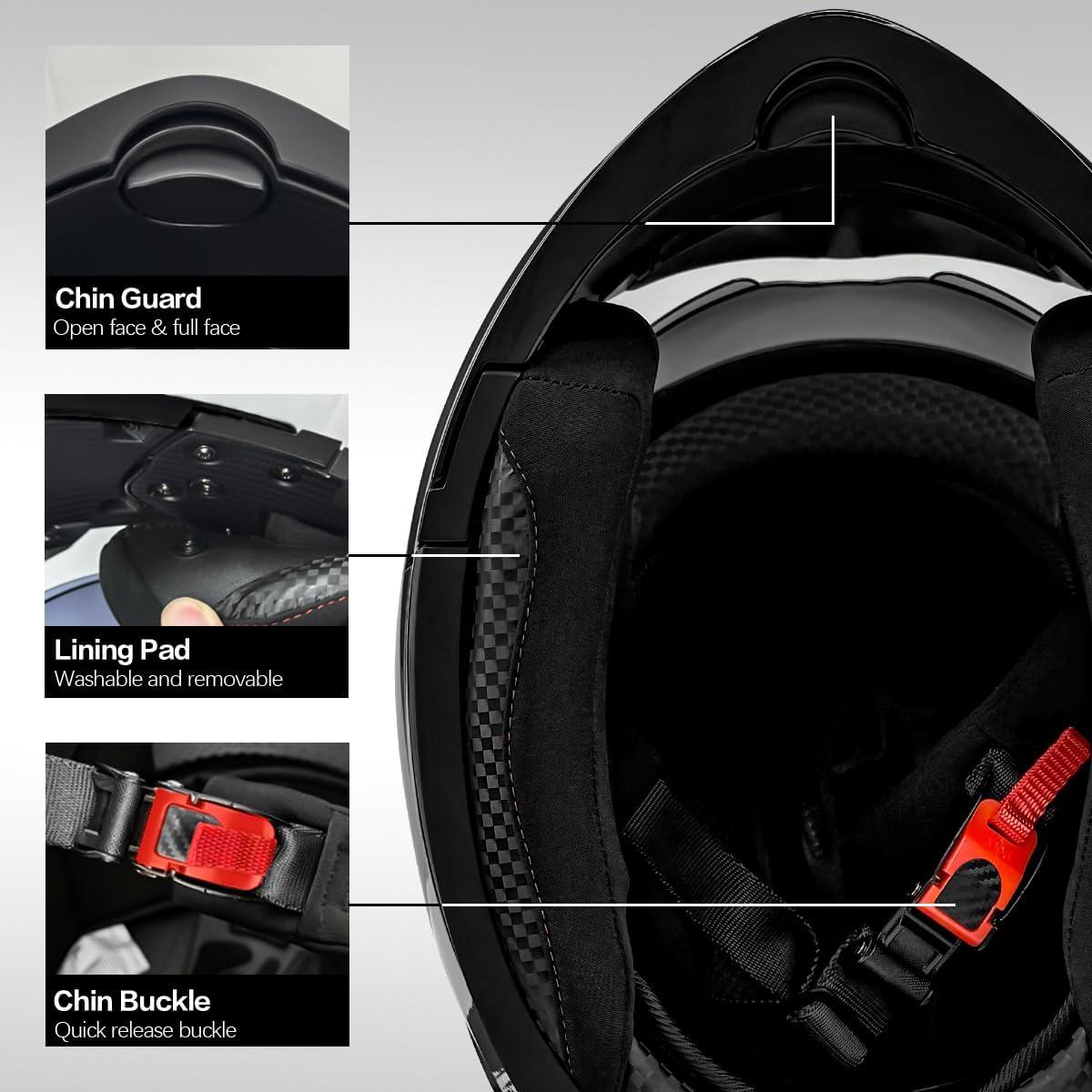 Casco Modular TTMiku CHJMK001 Doble Visor Unisex Adulto