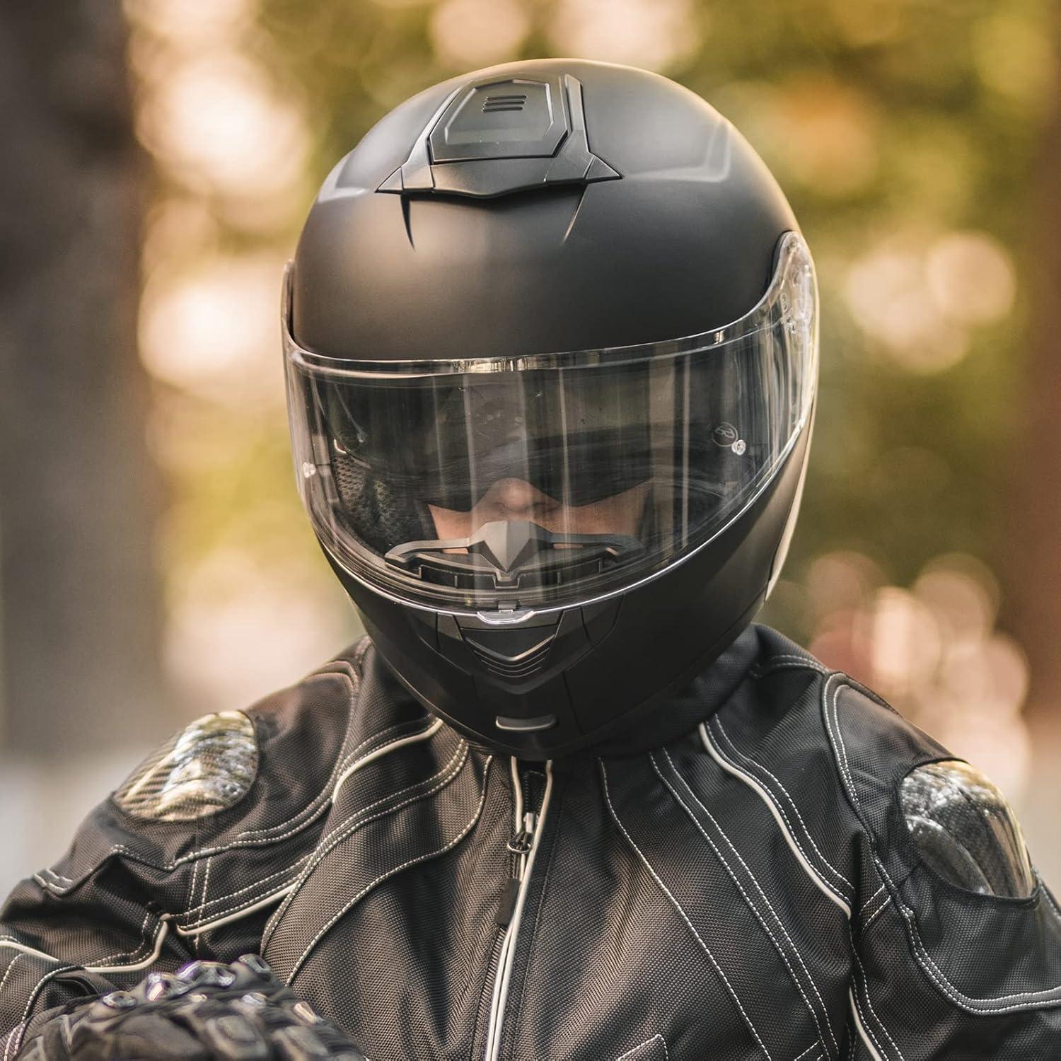 Casco Modular ILM 159 para Motocicleta Negro Mate Grande