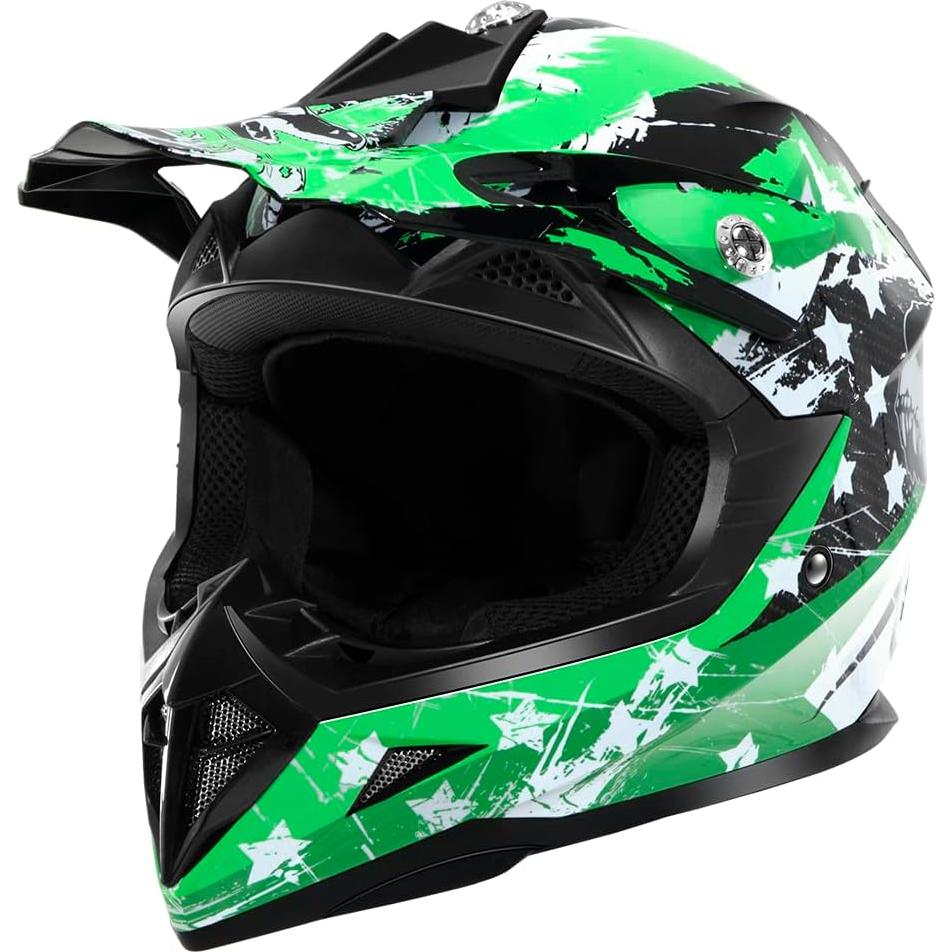 Casco de Motocross YEMA YM-211 Verde Grande para Niños