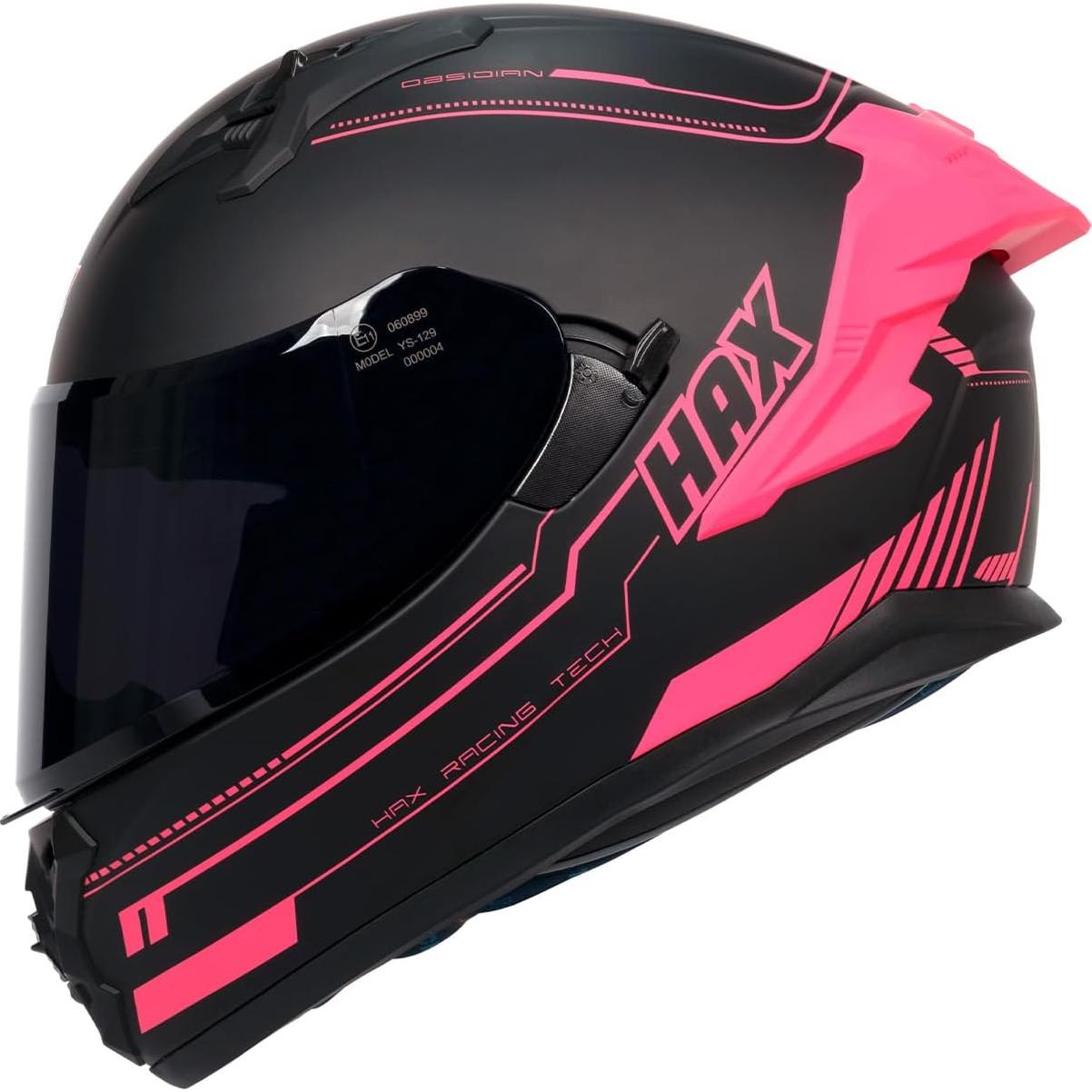 Casco Integral HAX Obsidian 17 Doble Visera Rosa