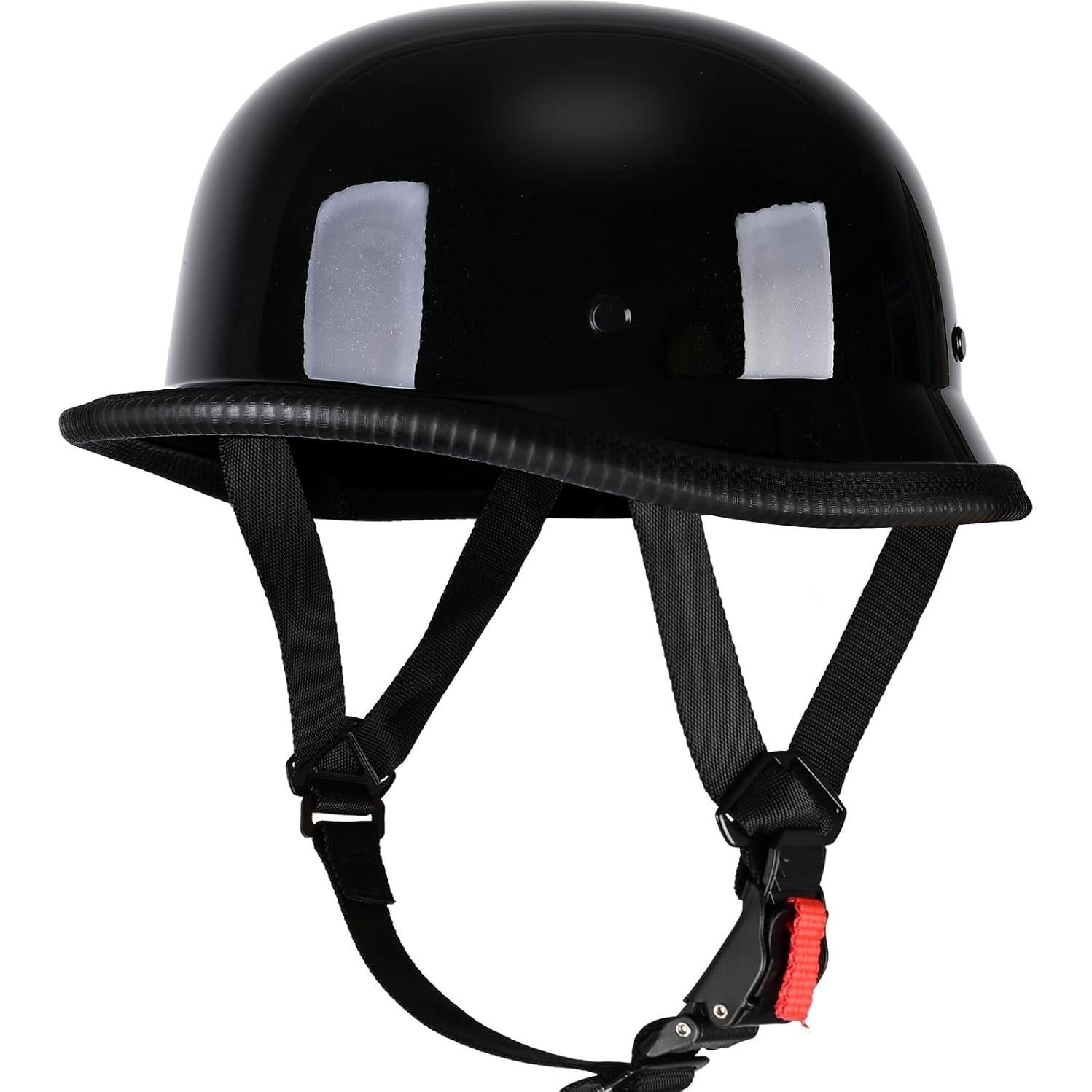 Casco de motocicleta AZGAMES A01 Retro Negro Brillante