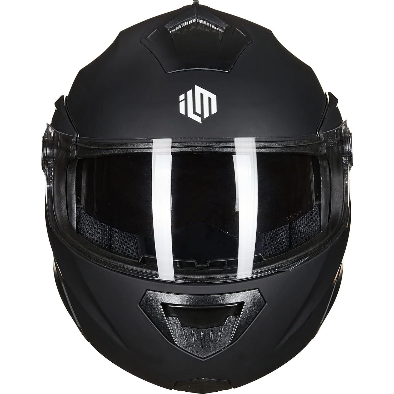 Casco de Moto ILM DP998 Modular Doble Visor Negro X-Large