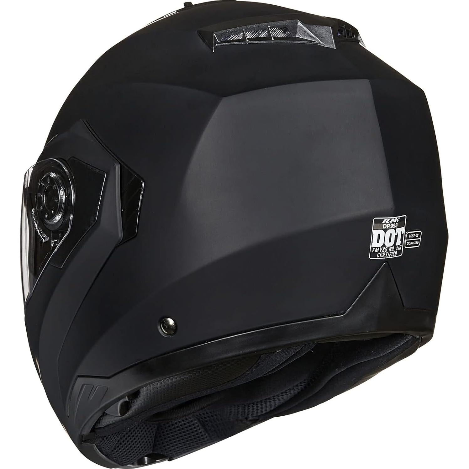 Casco de Moto ILM DP998 Modular Doble Visor Negro X-Large