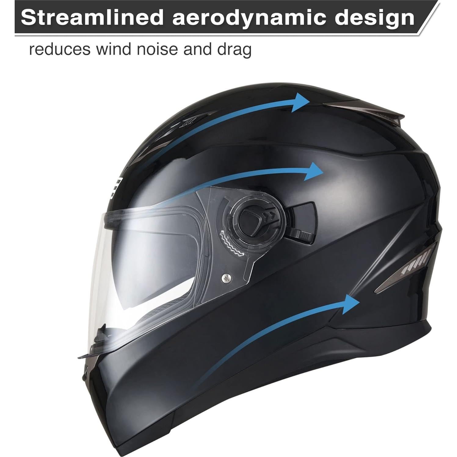 Casco AHR RUN-F1 Negro Pequeño Doble Visor DOT