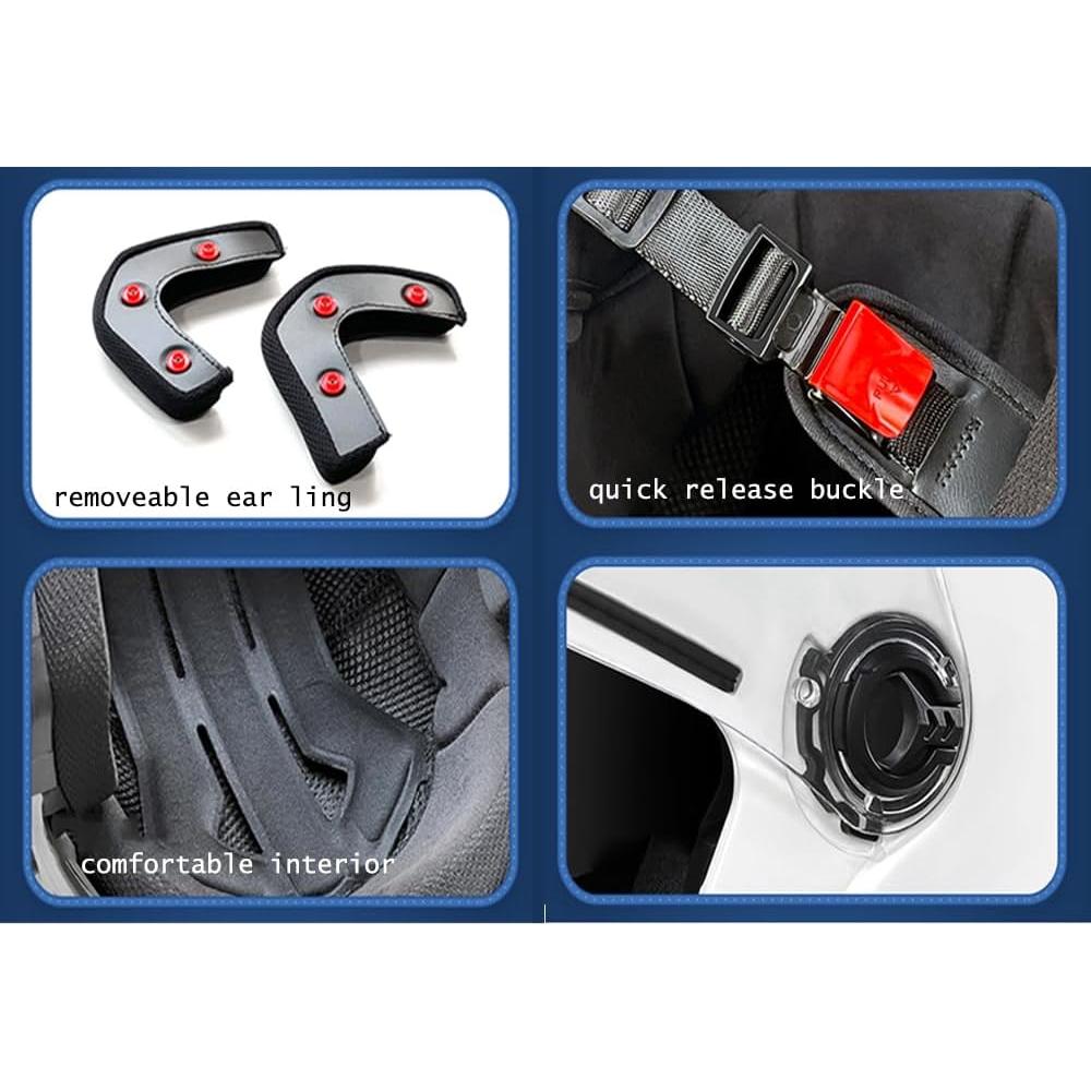 Casco Abierto SanQing 3/4 para Motocicleta Negro Mediano