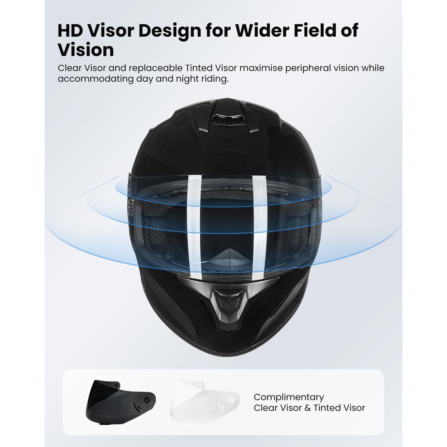 Casco de Moto ILM ST-06 Negro Brillante Pequeño DOT