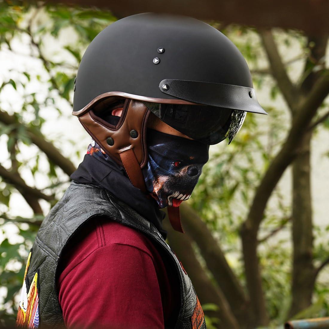 Casco de motocicleta VCOROS F-07 con visera solar y hebilla M