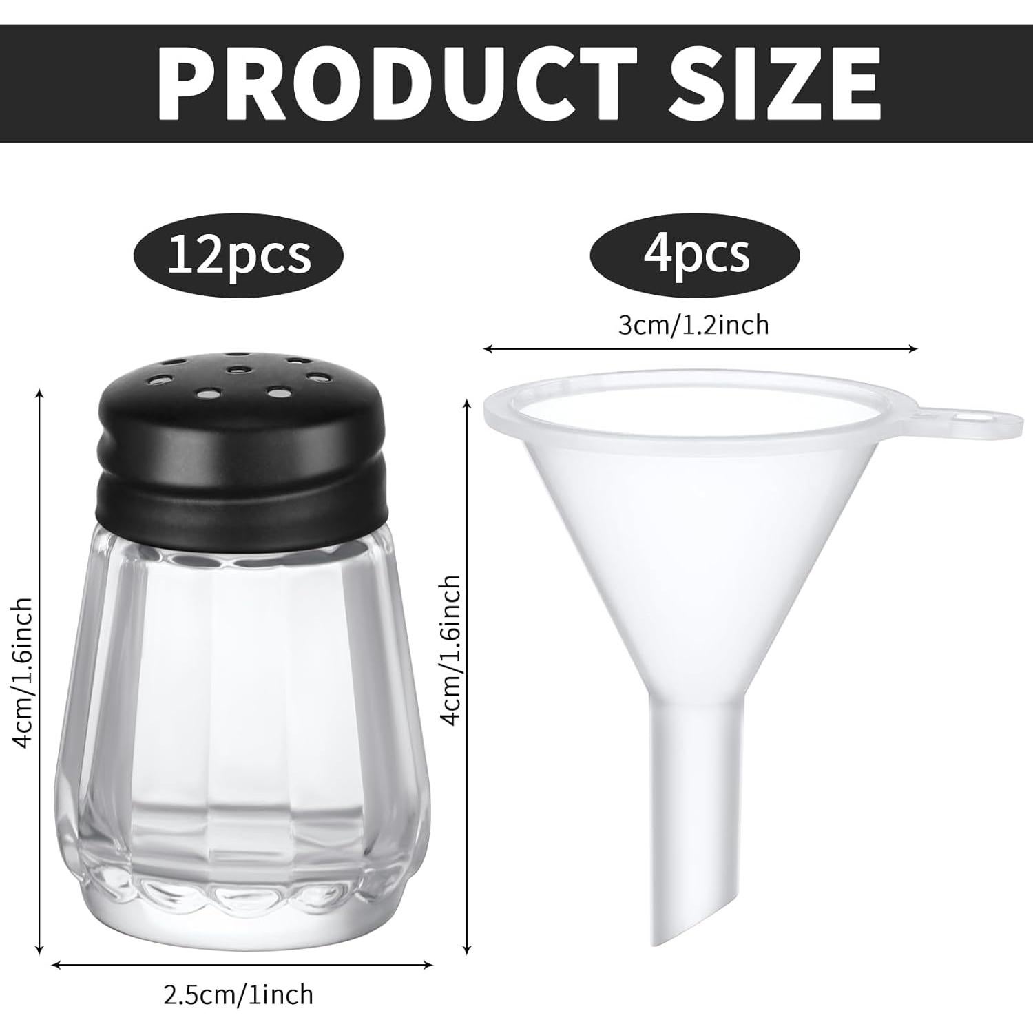 Set 12 Mini Sacudidores de Sal y Pimienta Potchen Negro