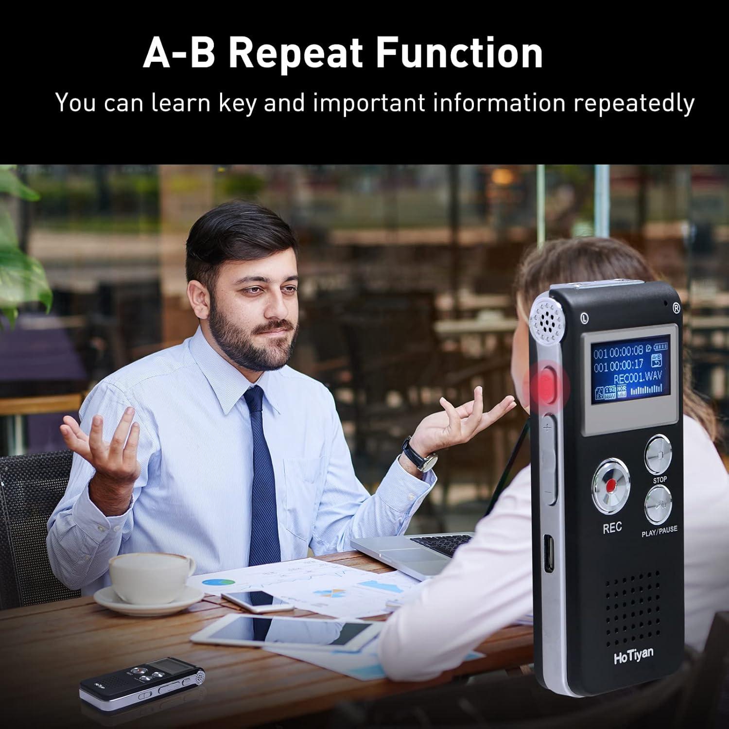 Grabadora de Voz HoTiyan 16GB Activada por Voz USB