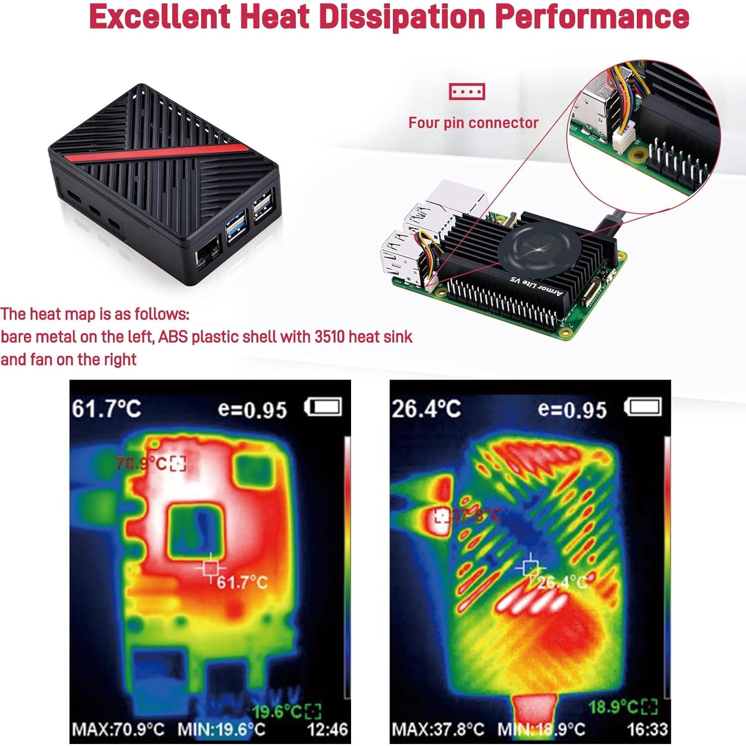 Caja GeeekPi para Raspberry Pi 5 con Ventilador Armor Lite V5