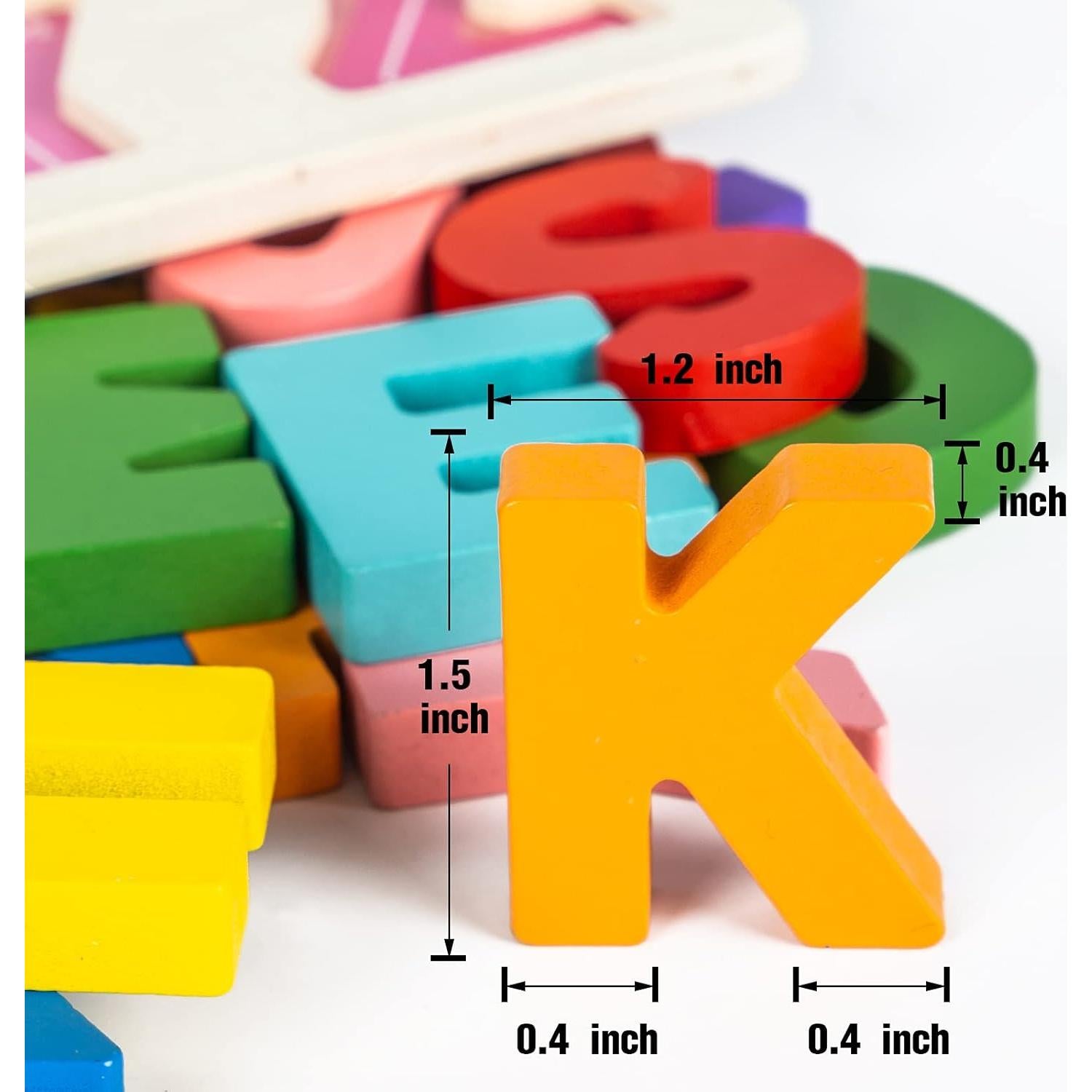 Rompecabezas de Alfabeto de Madera Attmu para Niños 3-5 Años