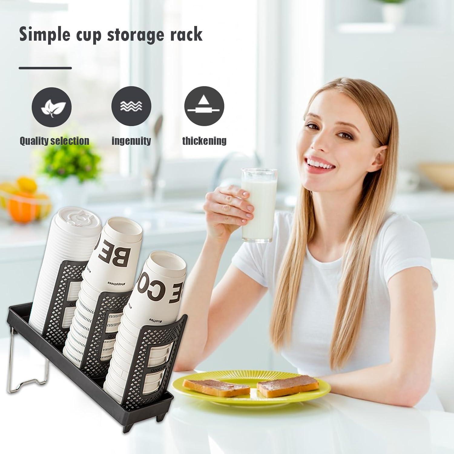 Soporte para Tazas Chris.W, Organizador Desmontable 3 Compartimentos Negro