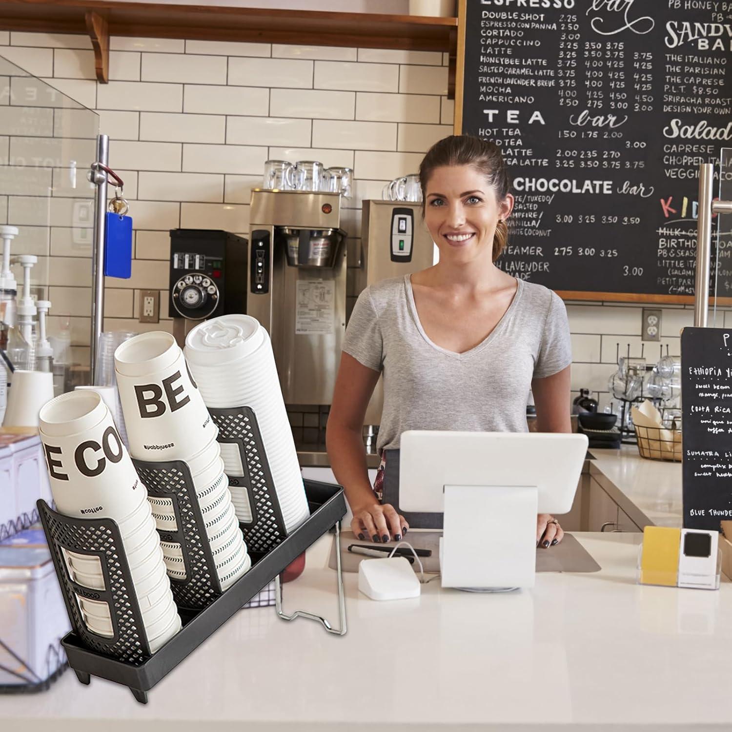 Soporte para Tazas Chris.W, Organizador Desmontable 3 Compartimentos Negro