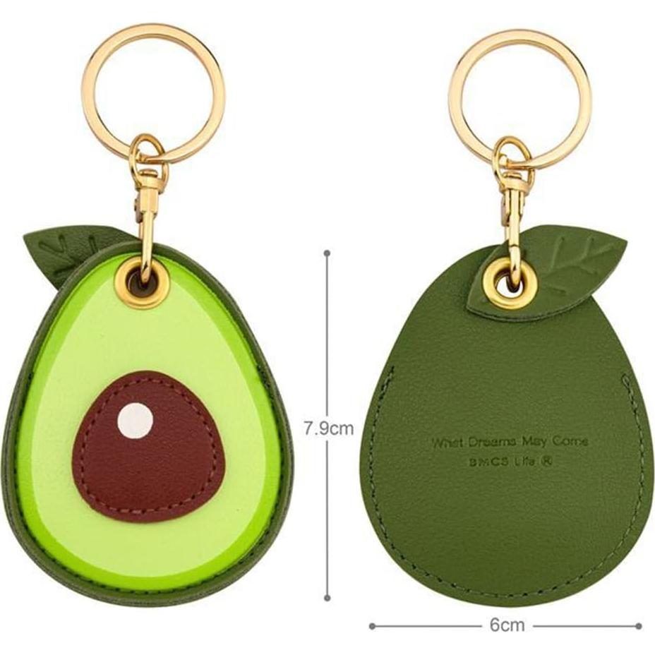 Llave Antipérdida de Cuero PU Casfor para AirTag Verde