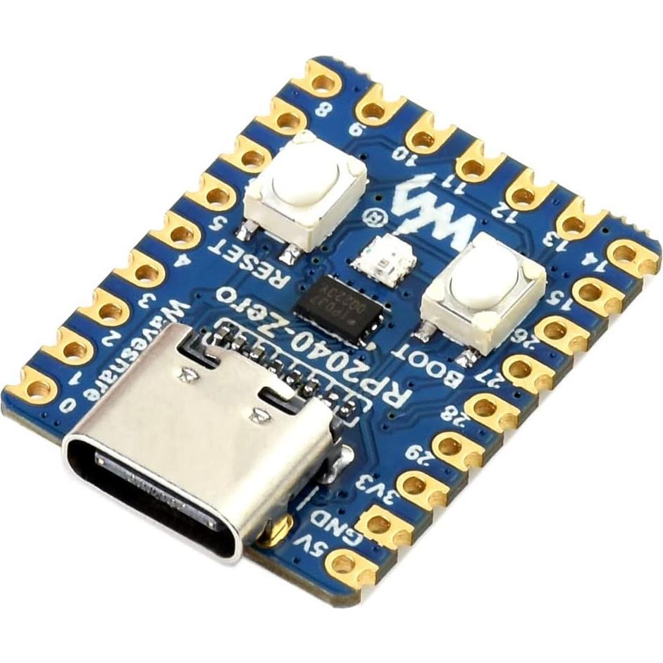 Placa MCU mini RP2040-Zero Waveshare USB-C 2MB Flash