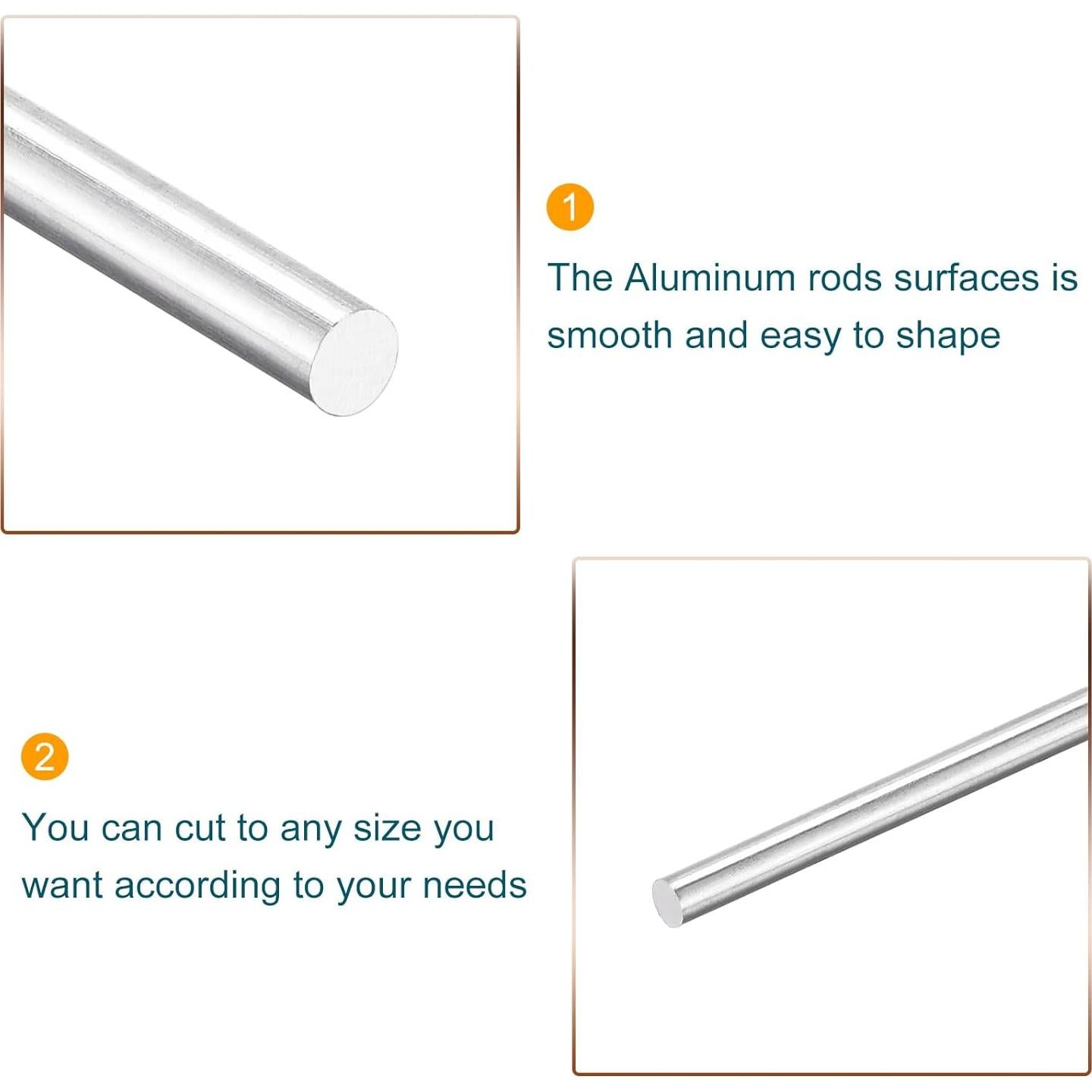 Varillas de Aluminio MECCANIXITY 1.5mm x 300mm Paquete de 10