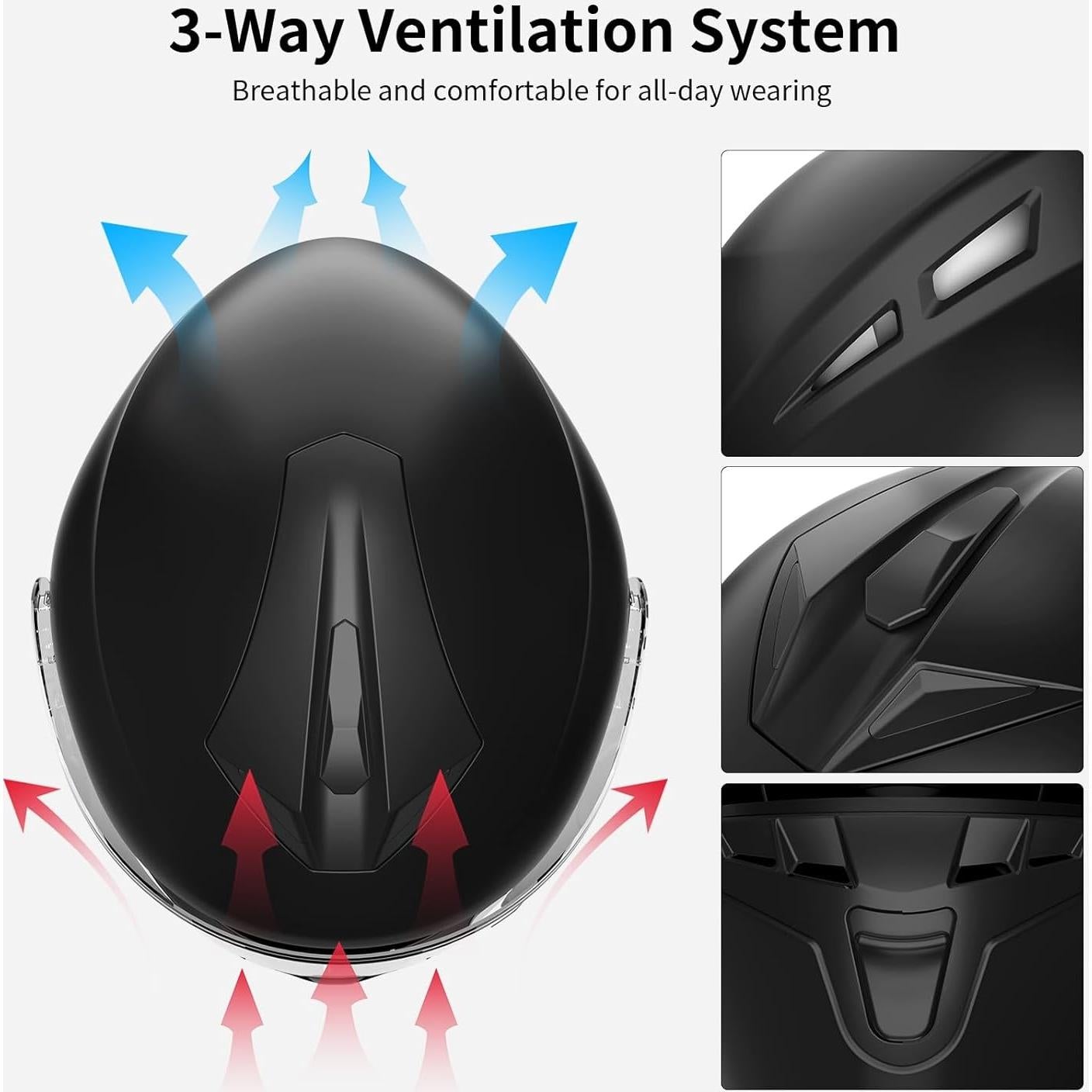 Casco de Moto FreedConn BM12 Bluetooth 5.0 Doble Visera