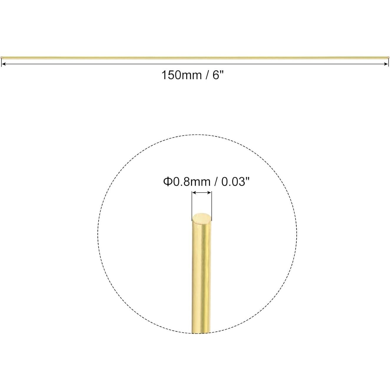 Varillas de Latón MECCANIXITY 10pcs 0.8mm x 150mm Manualidades