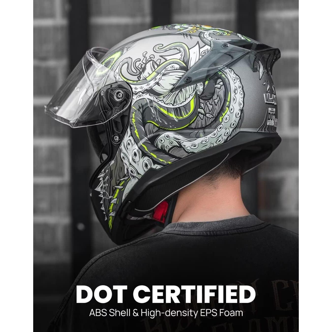 Casco Integral ILM 861A Doble Visera Verde XL