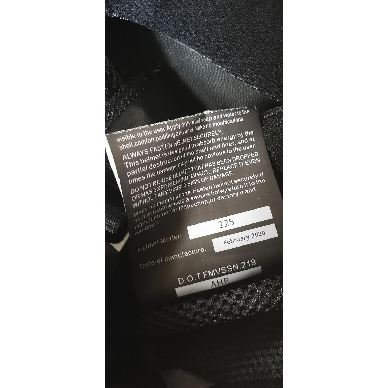 Casco H-YEEU Motocicleta Cara Completa Negro XL