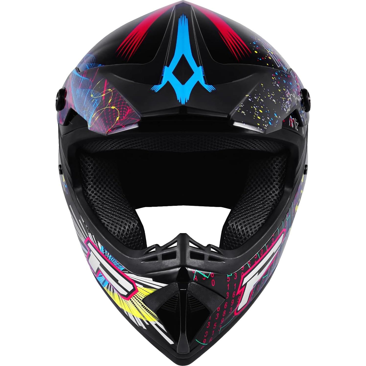 Casco H-YEEU Motocicleta Cara Completa Negro XL