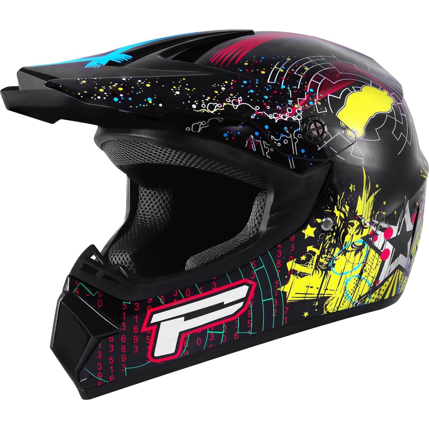 Casco H-YEEU Motocicleta Cara Completa Negro XL