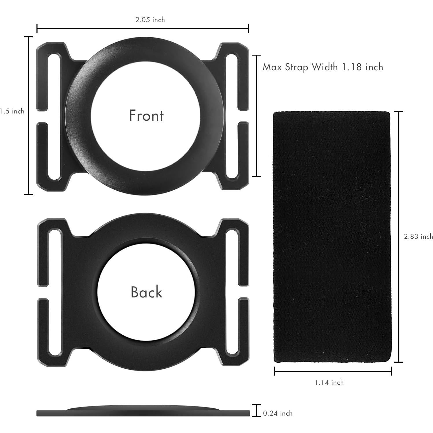 Metal AirTag Holder for Slim Wallet - Full Set with Rotating Installation & Cash Strap | Matte Black Secure Case | Premium AirTag Accessories