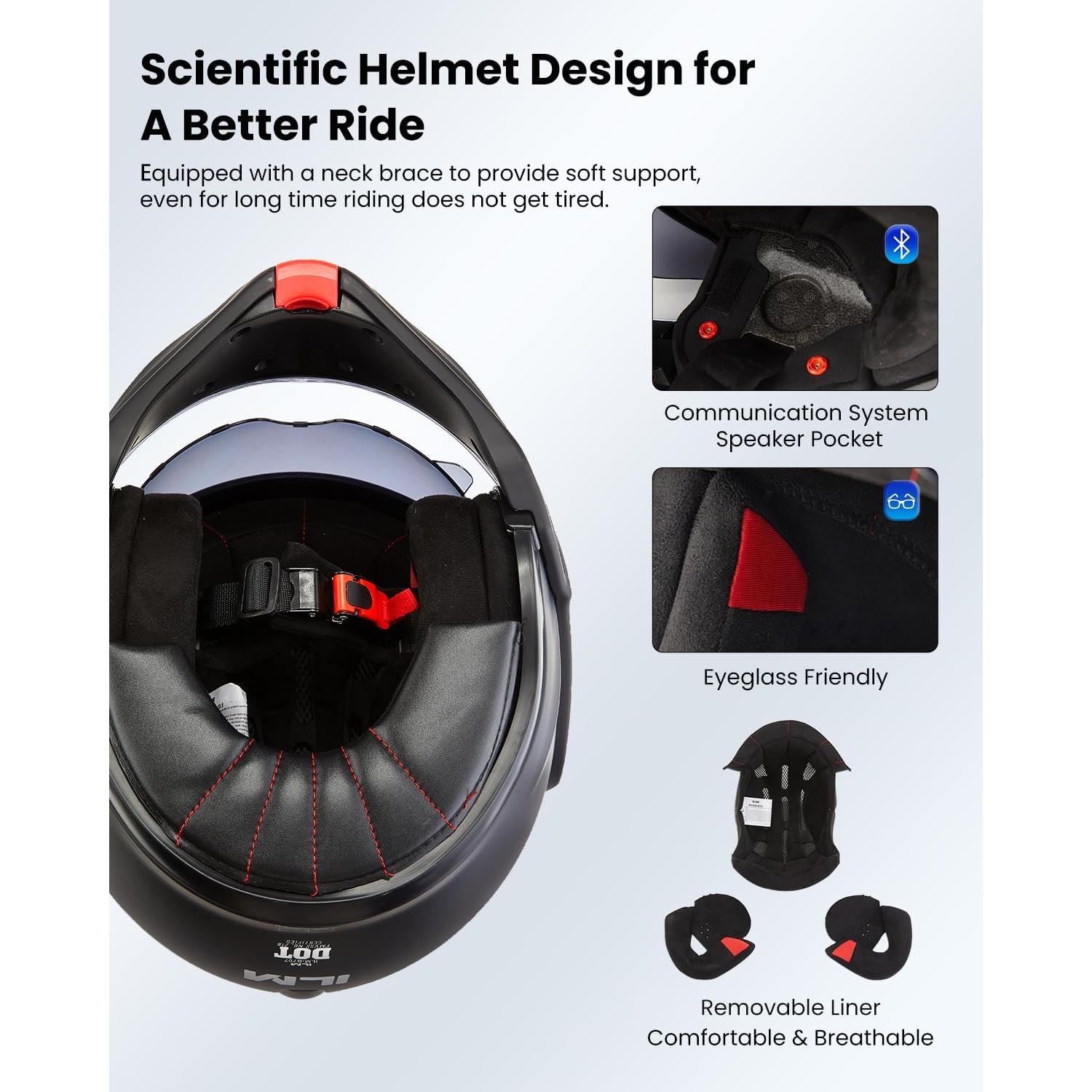 Casco Modular ILM B707 Vintage Negro Mate XL