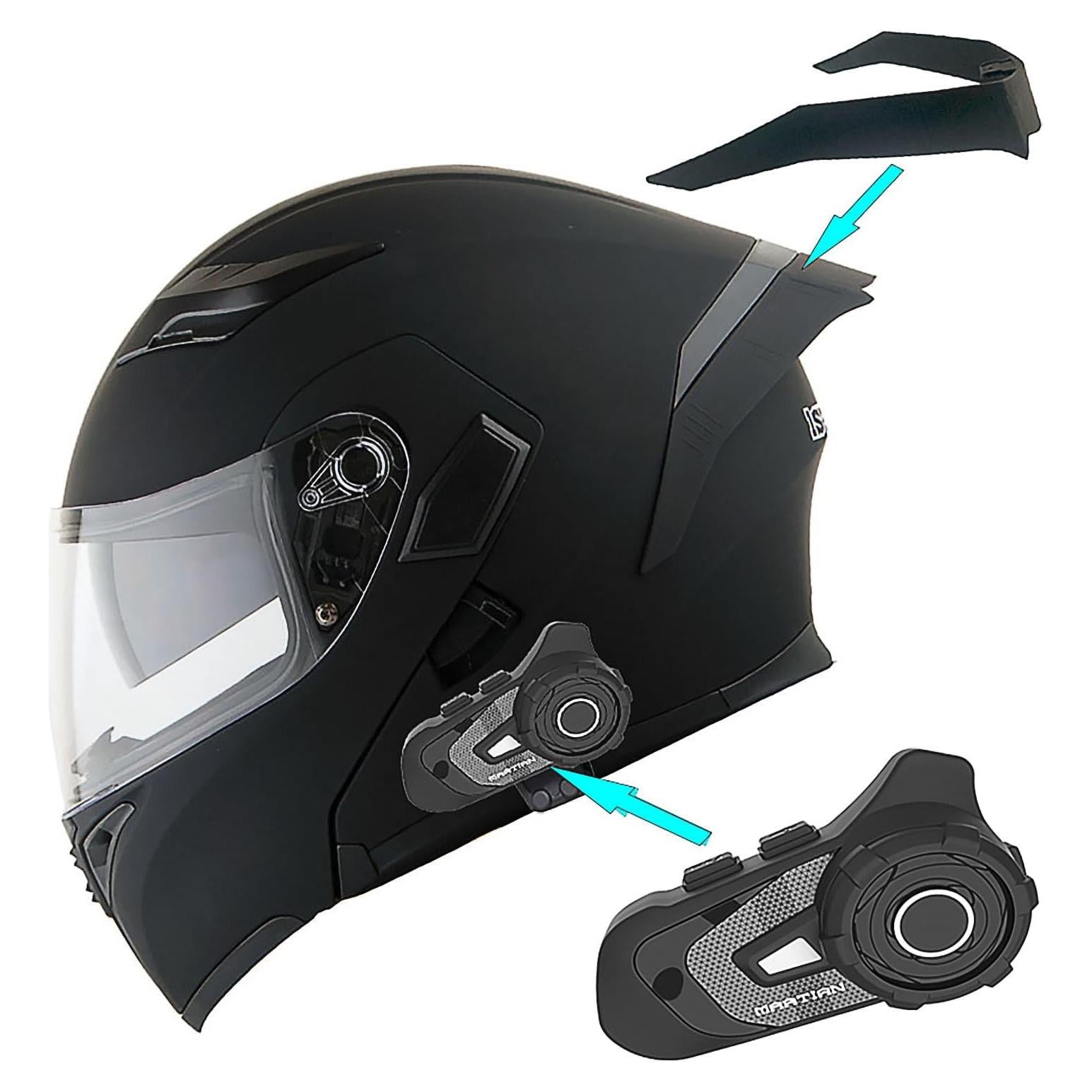 Casco Modular 1Storm HB-B89 Azul Flecha con Bluetooth
