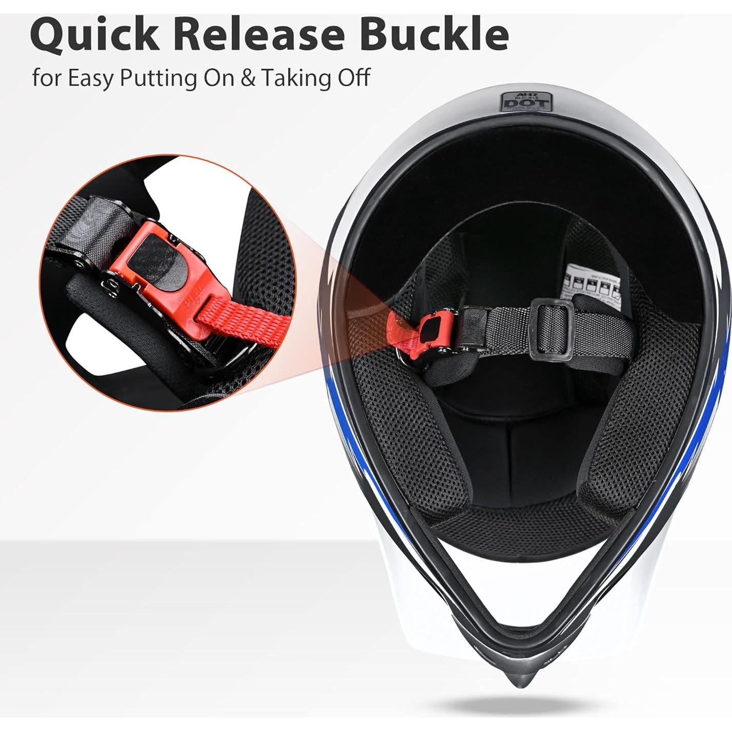 Casco Off Road AHR H-VEN12 para Niños y Jóvenes Azul