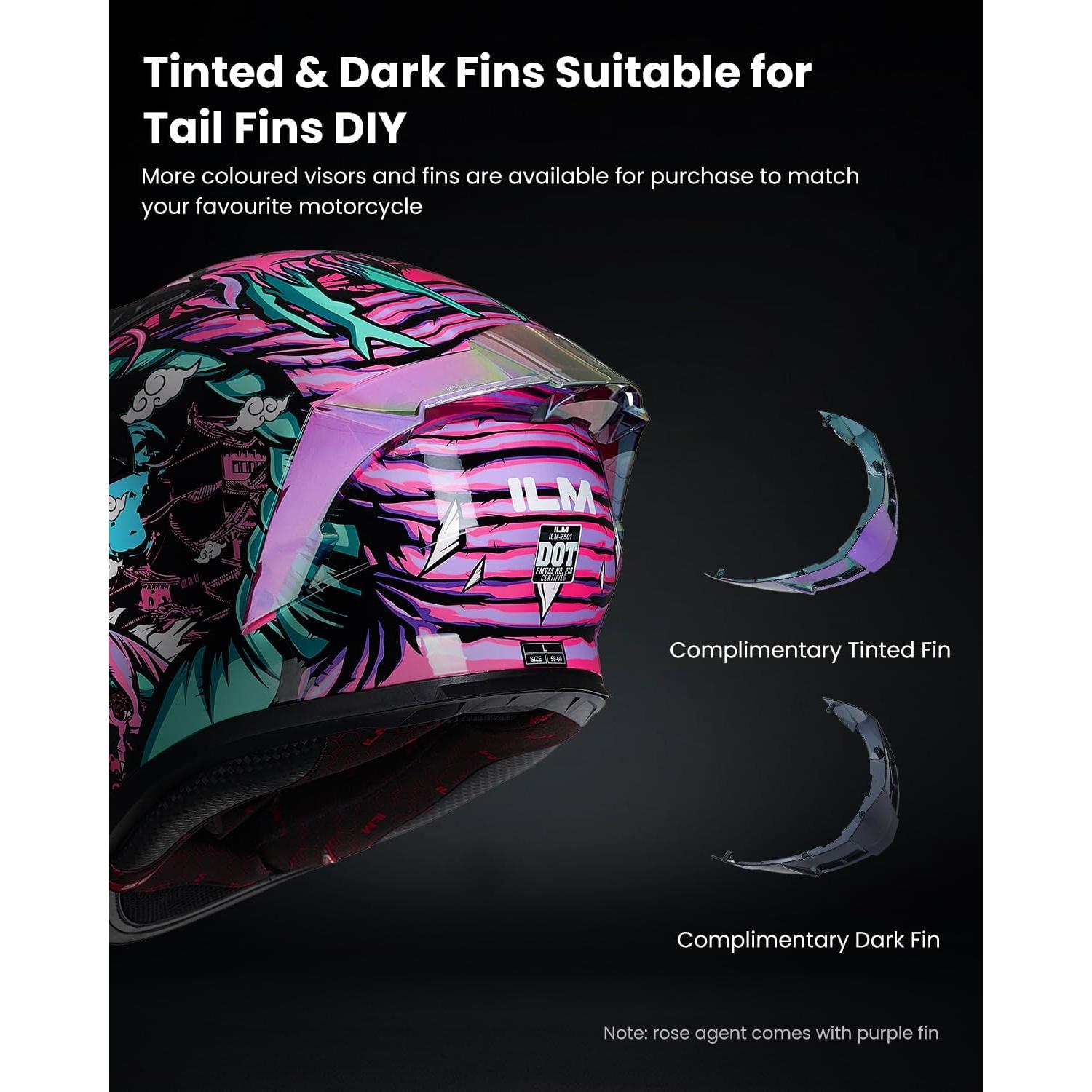 Casco de motocicleta ILM Z501 rojo con 2 viseras y ventilación