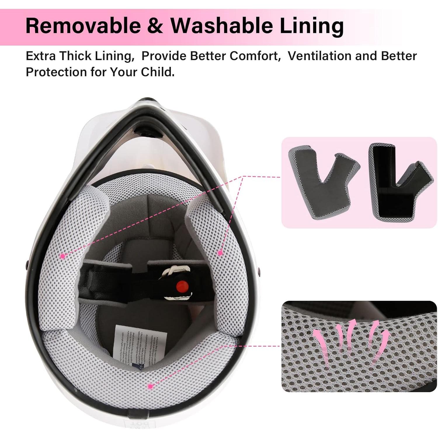 Casco TCMT para Niños Juvenil Mediano Mariposa Rosa