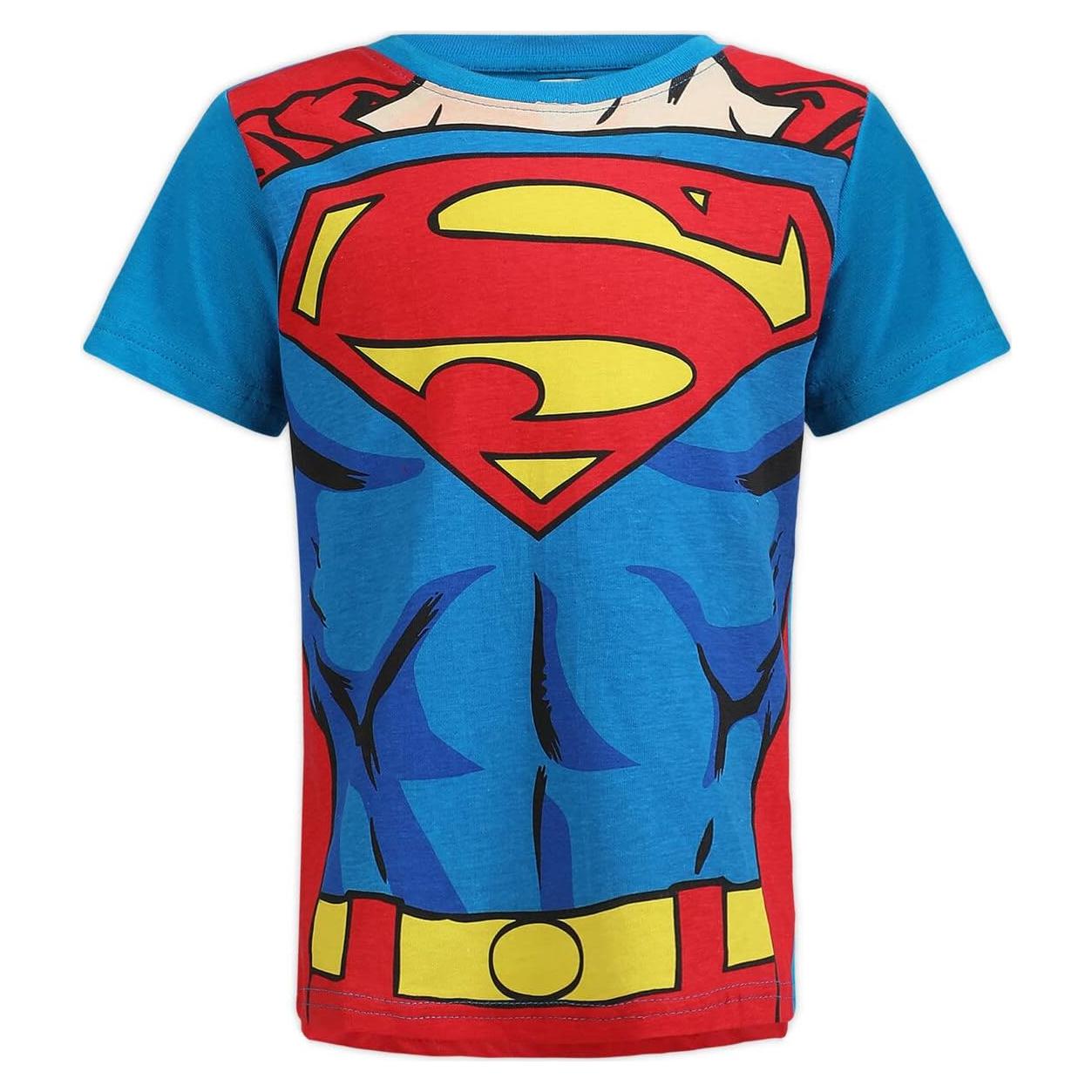Camiseta Superman para Niño con Capa Desmontable 100% Algodón