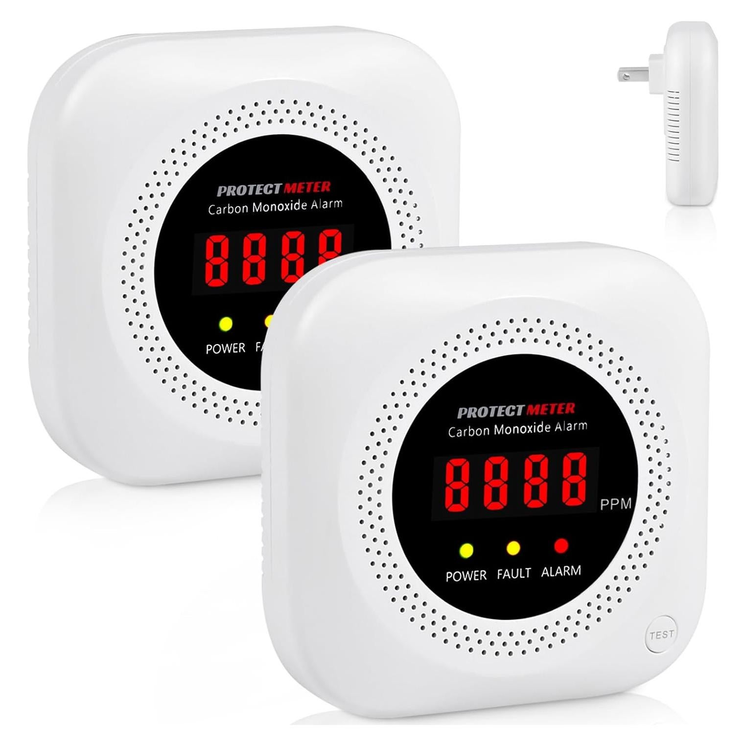 Detectores de Monóxido de Carbono Protectmeter 2 Piezas LCD