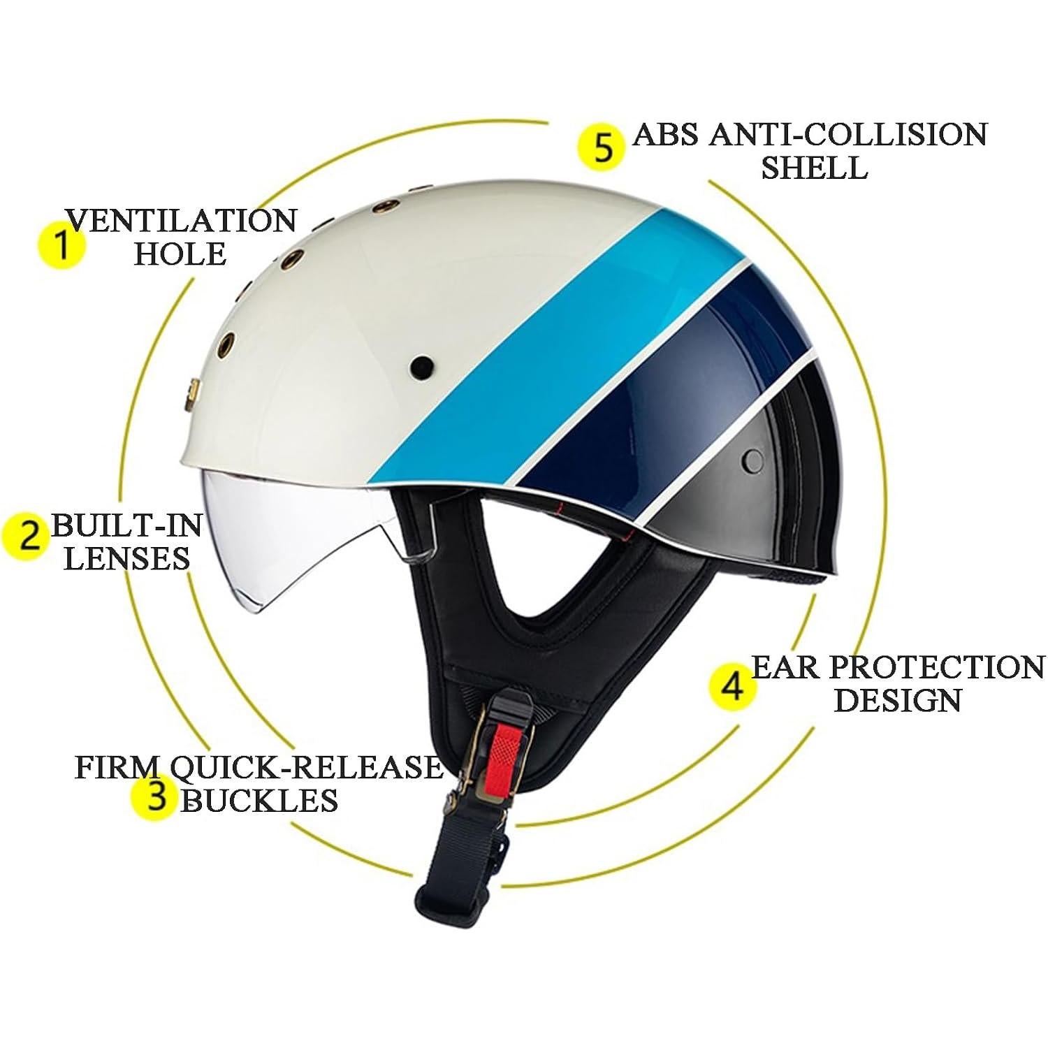 Casco Medio MDXDKJ Unisex ABS ECE DOT 63-64 cm