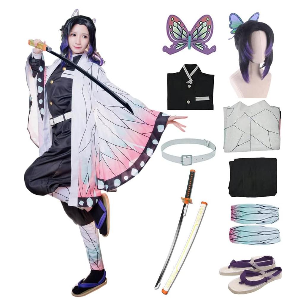 Disfraz de Halloween Kochou Shinobu Kimono Anime Mujer S-2XL