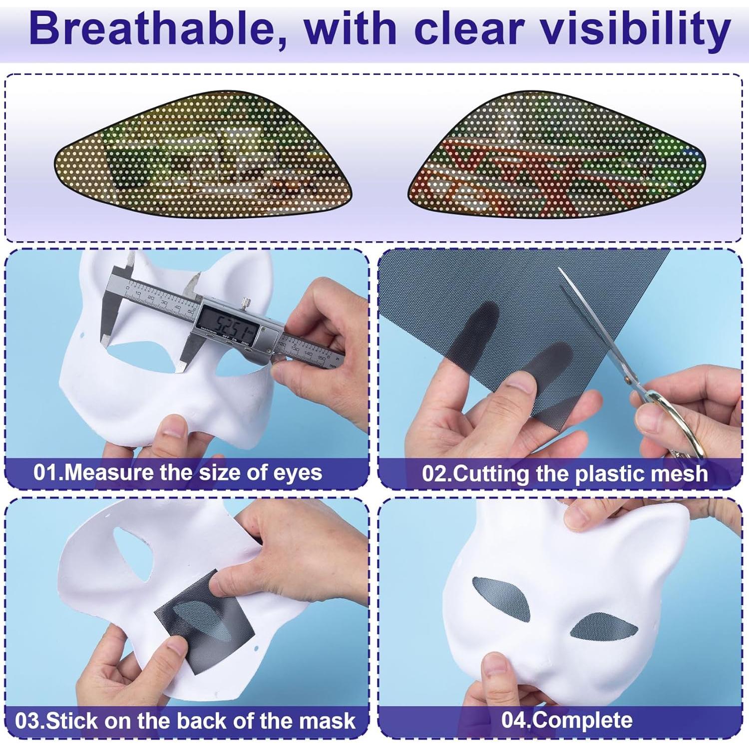 Malla de Ojos para Fursuit STSTR 4 Hojas PVC 300x200mm