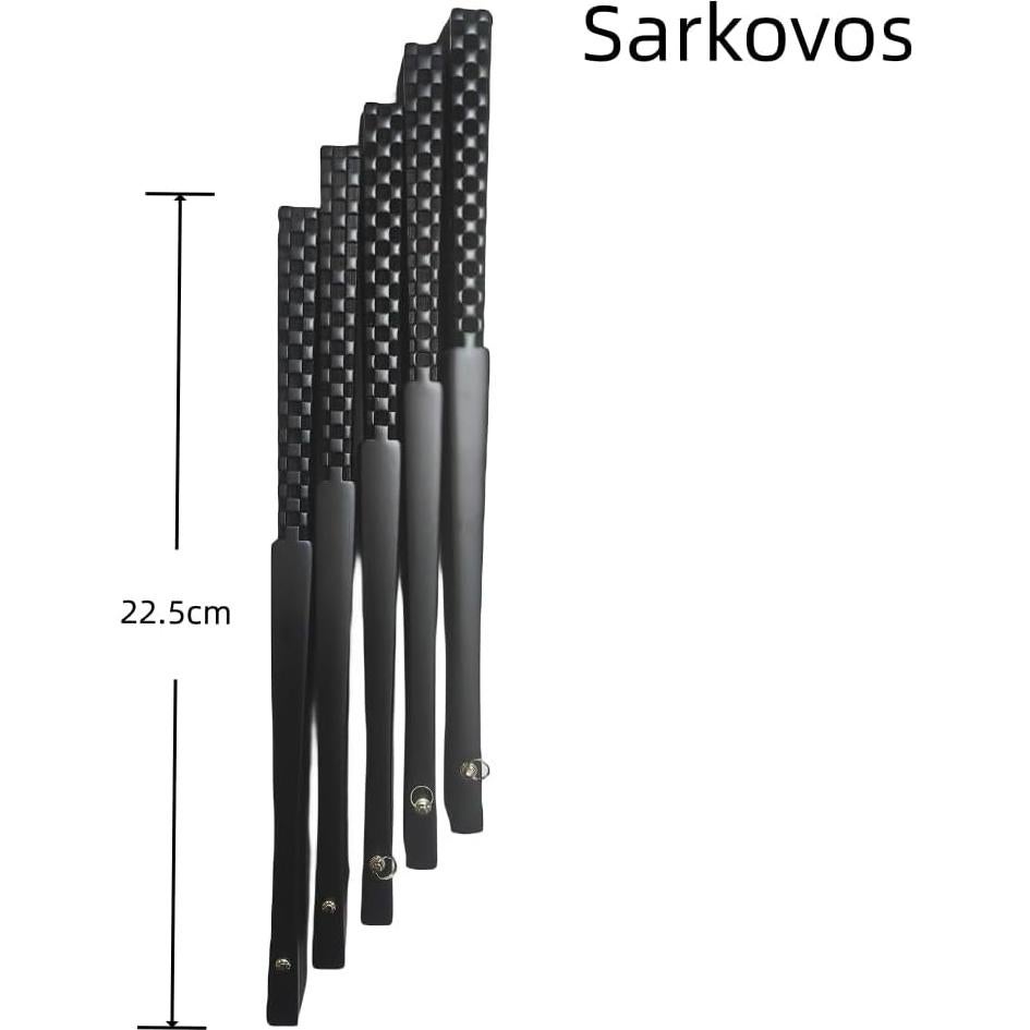Abanico Plegable de Mano Sarkovos de Seda y Bambú 22cm Negro