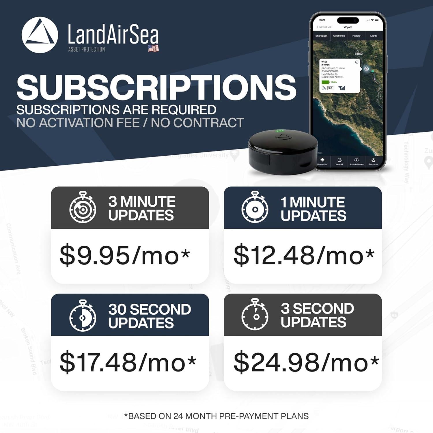 Rastreador GPS LandAirSea 54 con Suscripción 12 Meses