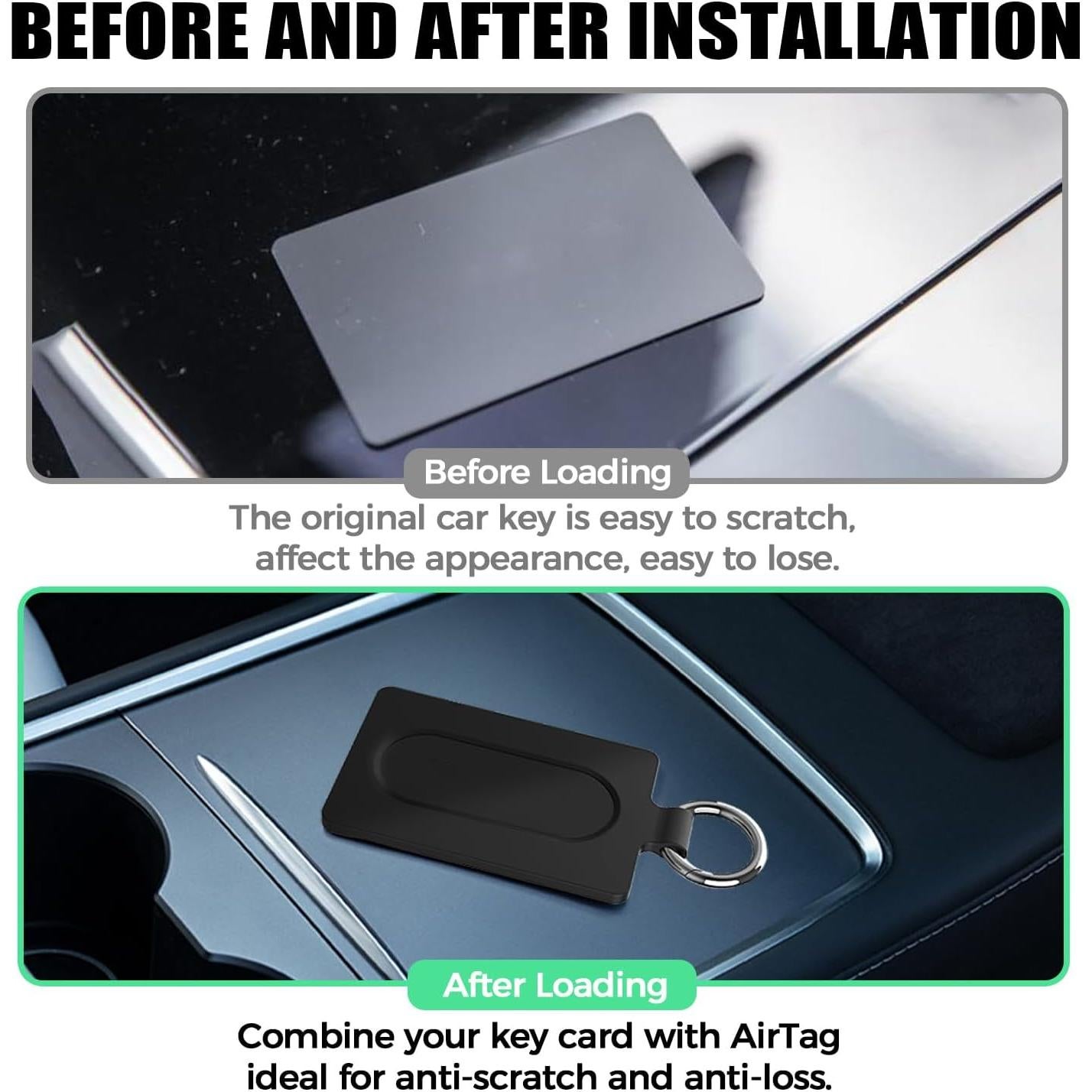 Soporte para Tarjeta Clave Tesla Gksuu + Funda AirTag 2 Unidades