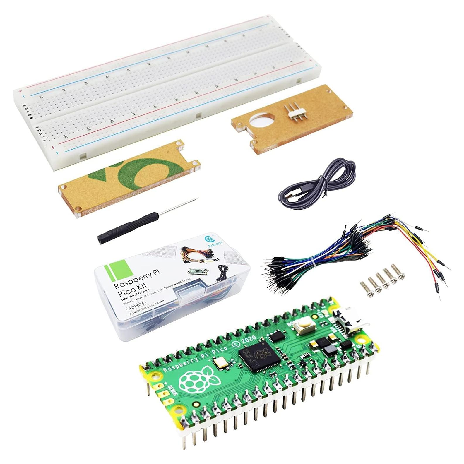 Kit de Inicio Raspberry Pi Pico Adeept con Protoboard y Cables