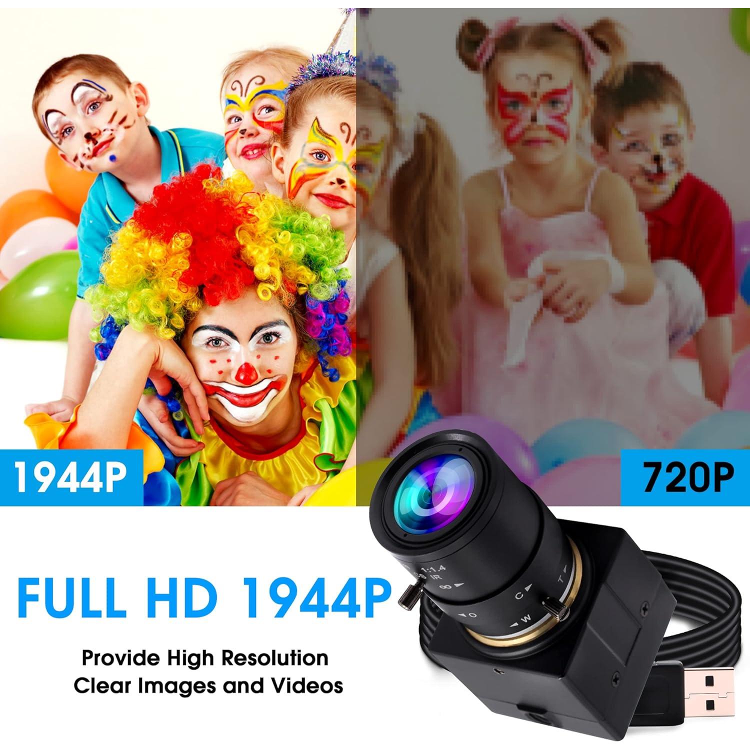 Cámara Web USB 5MP Hotpet Lente Varifocal 2.8-12mm HD