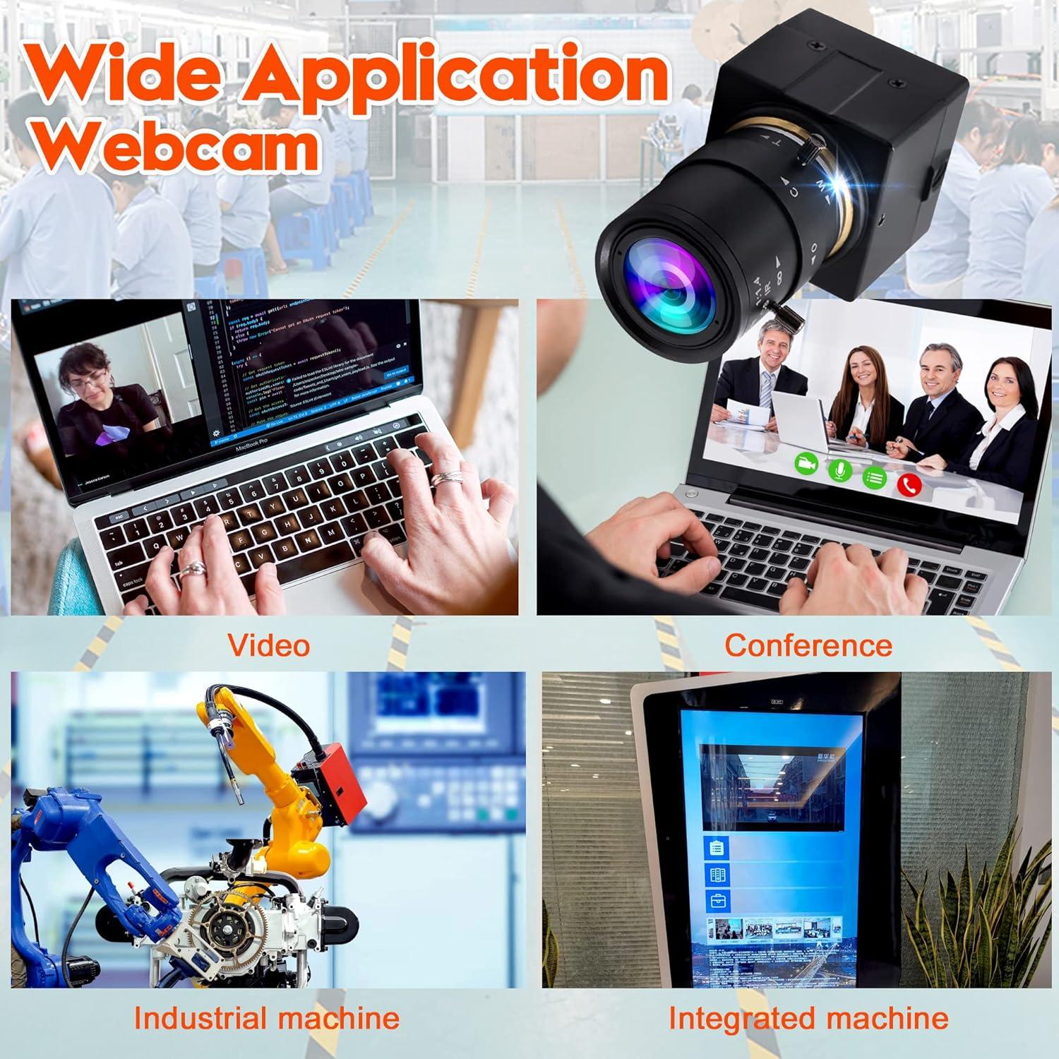 Cámara Web USB 5MP Hotpet Lente Varifocal 2.8-12mm HD