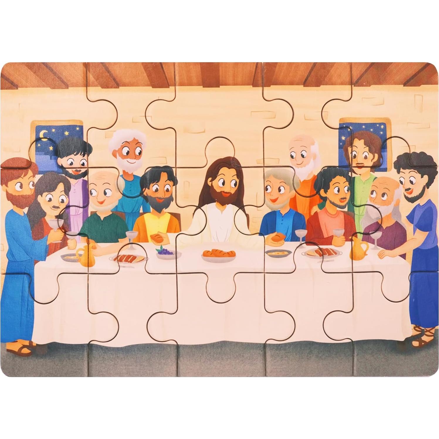 Rompecabezas Bíblicos de Madera Peyo Pals - 4 en 1 para Niños