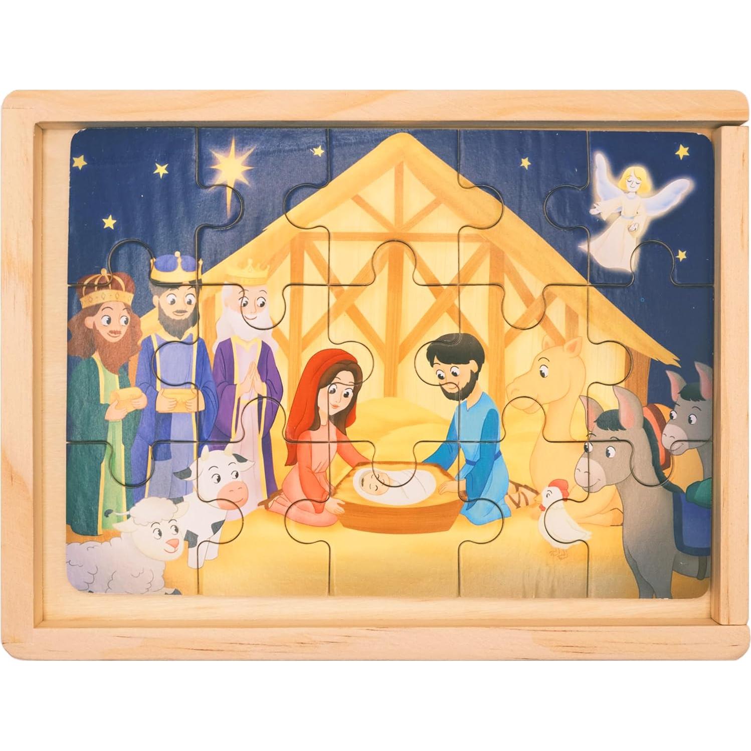 Rompecabezas Bíblicos de Madera Peyo Pals - 4 en 1 para Niños