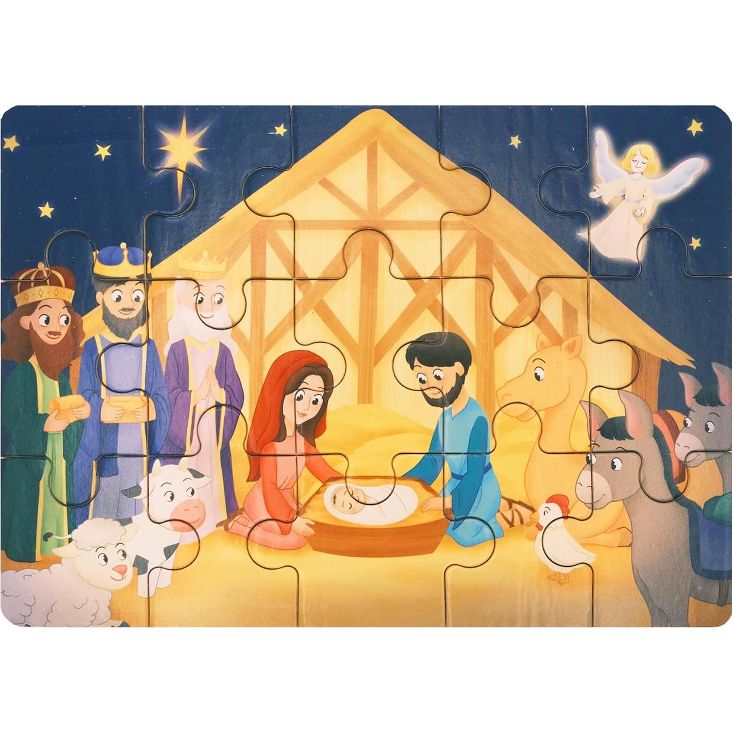 Rompecabezas Bíblicos de Madera Peyo Pals - 4 en 1 para Niños